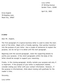 A formatted letter.