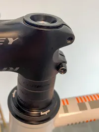 The compression bung installed in the steerer 