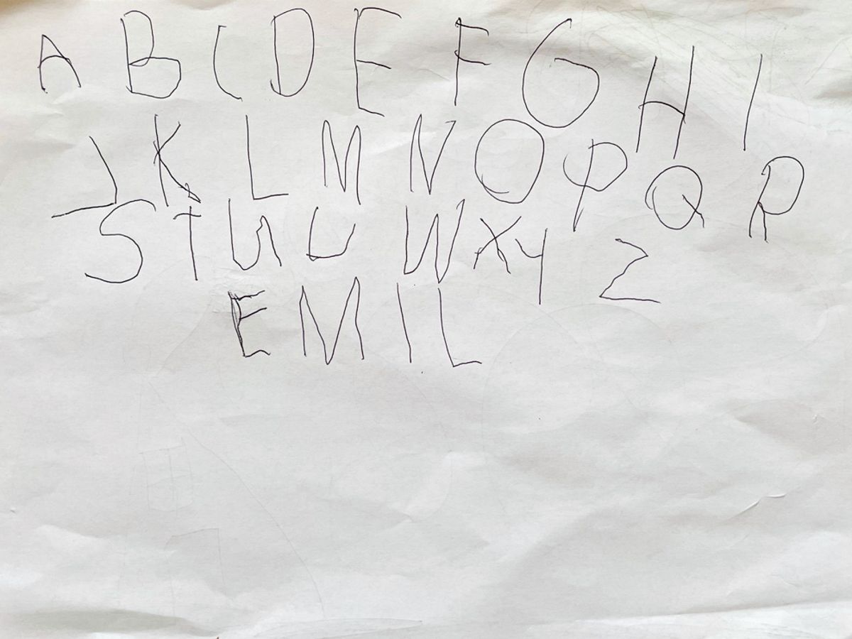 The alphabet, written by Emil
