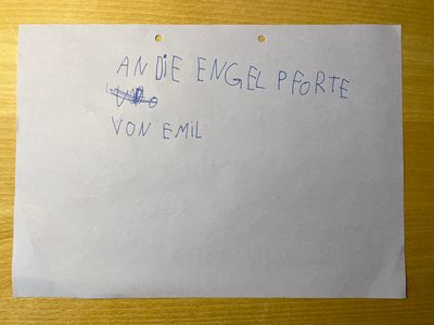 The list is addressed in german: An die Engelpforte von Emil