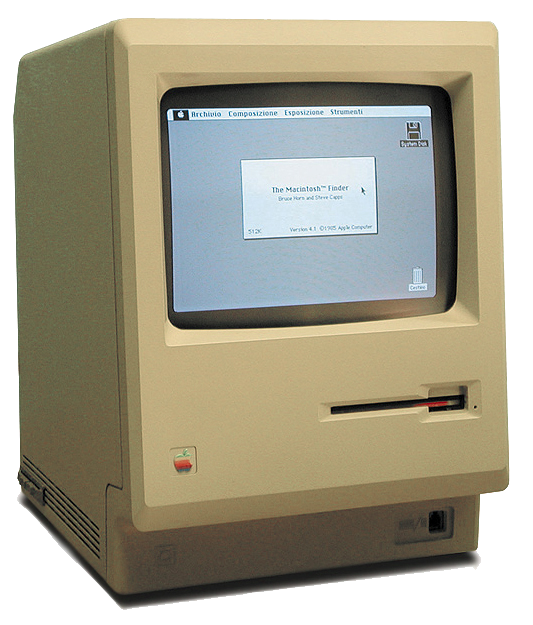 The first Macintosh computer model from 1984