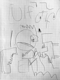 A black and white graffiti