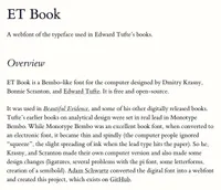 A sample text set with ET Book typeface
